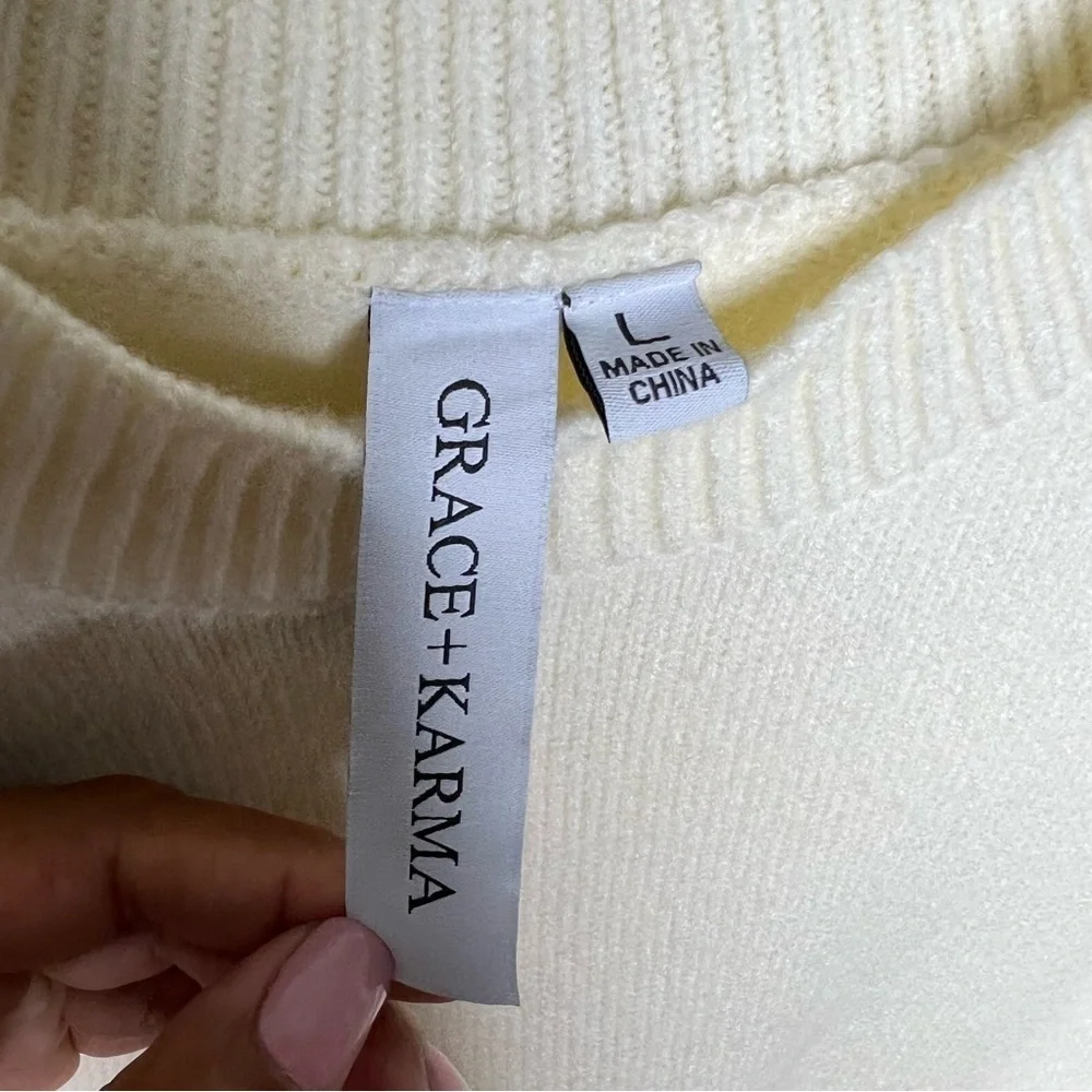 Grace‎ + Karma Color Block Long Sleeve Mock Neck Sweater